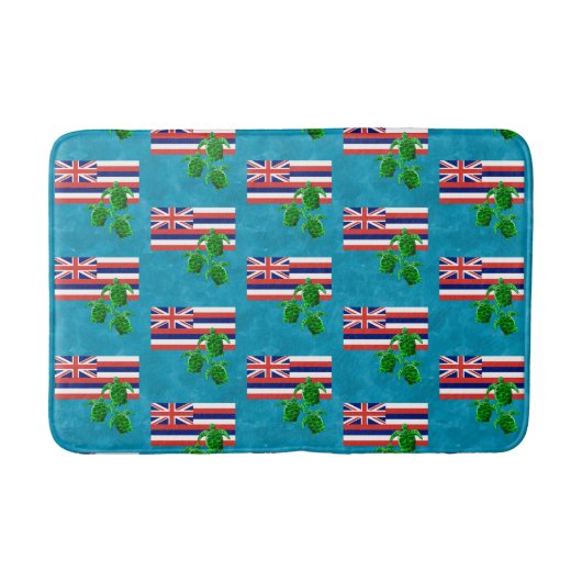 Tapis De Bain Hawaii Flag and Green Sea Turtles (Devant)