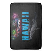 TAPIS DE BAIN HAWAII NYE TRIBAL POLYNÉSIEN HUMPBACK FEU (devant Vertical)