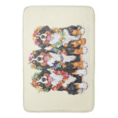 Tapis De Bain Hawaiian Bernese Mountain Dogs Flower Lei (devant Vertical)