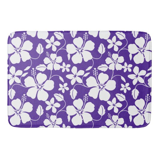 TAPIS DE BAIN HAWAIIAN HULA (HIBISCUS) PURPLE (Devant)