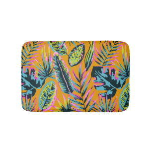 Tapis De Bain Hawaiian Tropical Feuilles Et Plante Imprimer Moti