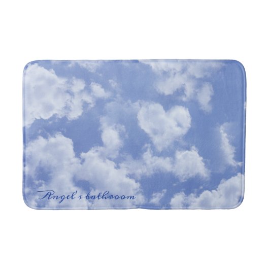 Tapis De Bain Heart Cloud Sky Cute Modern Blue Ajouter Votre Nom (Devant)
