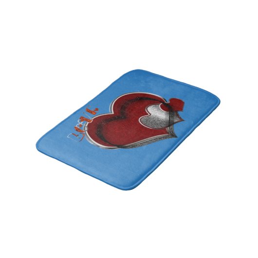 Tapis De Bain Heart Magic Blue Large Bath Mat (Angle)