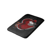 Tapis De Bain Heart Magic Love Bath Mat with a Black Background (Angle)
