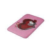 Tapis De Bain Heart Magic Love Bath Mat with a Pink Background (Angle)