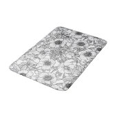 Tapis De Bain Hellebores en noir et blanc (Angle)