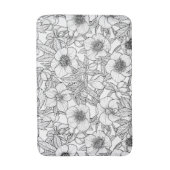 Tapis De Bain Hellebores en noir et blanc (Devant (Vertical))
