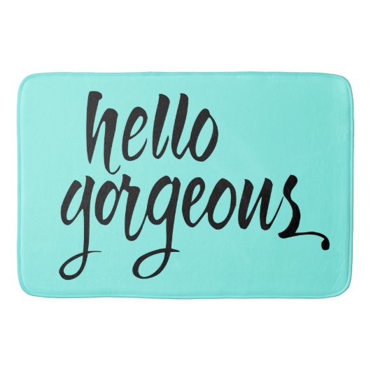 Tapis De Bain "Hello Gorgeous" Brush Lettering Mat : Unique (Devant)