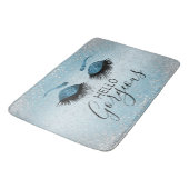 Tapis De Bain Hello Gorgeous - Eyelashes Glamourde - Bleu (Angle)