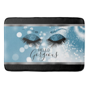 Tapis De Bain Hello Gorgeous Eyes - Bleu