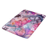 Tapis De Bain Hello Spring Happiness Time, aquarelle florale (Angle)