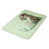 Tapis De Bain Henné botanique élégant léopard vert (Angle)
