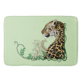 Tapis De Bain Henné botanique élégant léopard vert (Devant)
