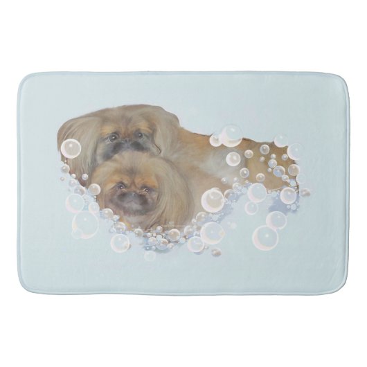 Tapis De Bain Heure du bain pour Pékinois (Devant)