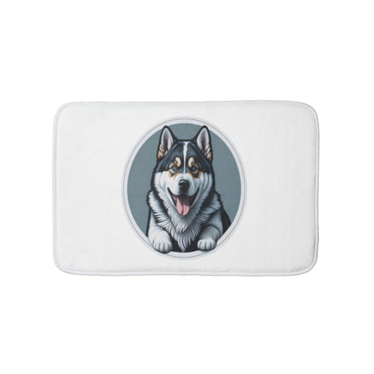 Tapis De Bain heureux Alaskien Malamute Puppy (Devant)