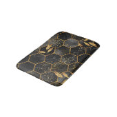 Tapis De Bain Hexagon de marbre, Texture Feuille d'or. (Angle)