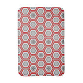 Tapis De Bain Hexagonal Kimono Imprimer, rouge et gris / gris (Devant (Vertical))