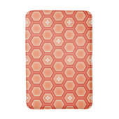 Tapis De Bain Hexagonal Kimono Print, Mandarin Orange (Devant (Vertical))
