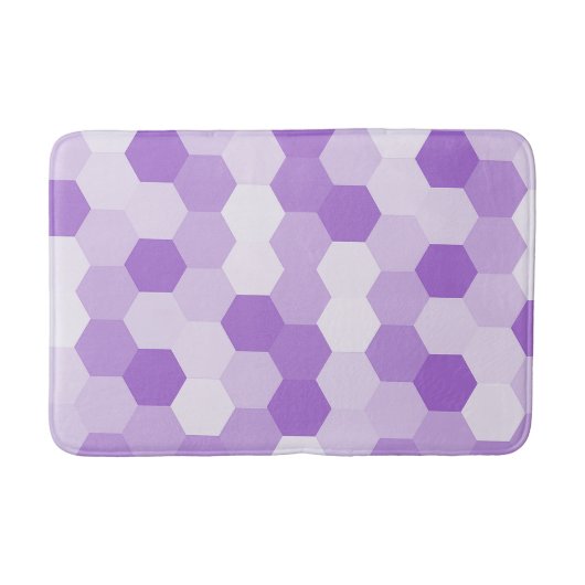Tapis De Bain Hexagone blanc violet clair moderne (Devant)