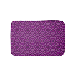 Tapis De Bain Hexagones imbriqués modernes géométriques violets