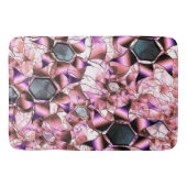 Tapis De Bain Hexagons entourés de formes pétales roses (Devant)