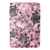 Tapis De Bain Hexagons entourés de formes pétales roses (devant Vertical)