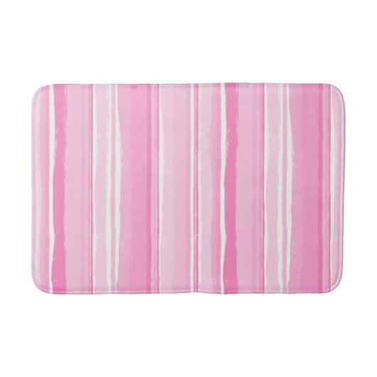 Tapis De Bain Hibiscus aquarelle rayure hawaïenne (Devant)