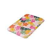 Tapis De Bain Hibiscus & Monstera : Vibrance tropicale (Angle)
