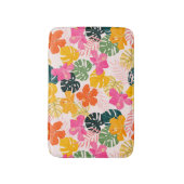 Tapis De Bain Hibiscus & Monstera : Vibrance tropicale (Devant (Vertical))