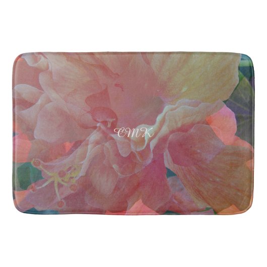 Tapis De Bain Hibiscus Pique Fabric Monogramme (Devant)