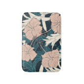 Tapis De Bain Hibiscus rose tropical, arrière - plan sombre (Devant (Vertical))