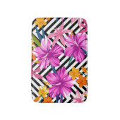 Tapis De Bain Hibiscus tropical, feuilles de palmiers, géométriq (Devant (Vertical))