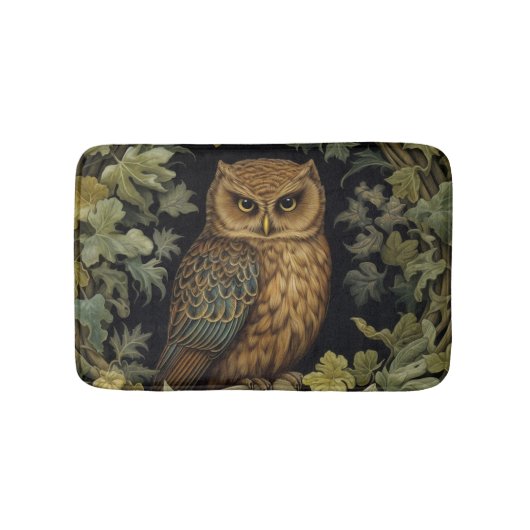 Tapis De Bain hibou Art nouveau dans la forêt (Devant)