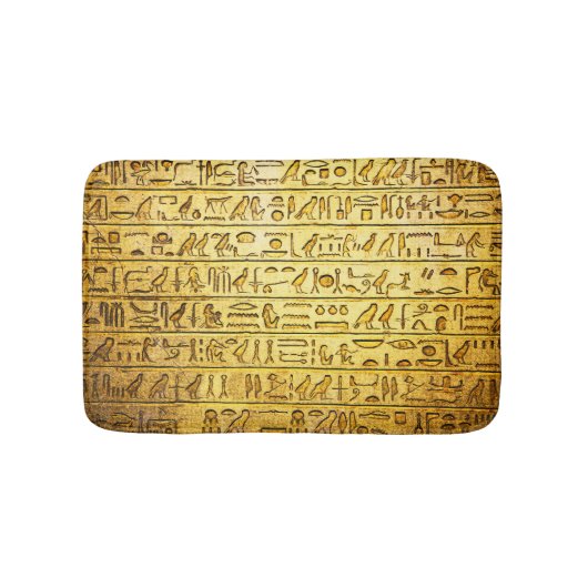 Tapis De Bain Hiéroglyphes égyptiens anciens Jaune (Devant)