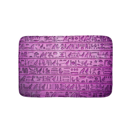 Tapis De Bain Hiéroglyphes égyptiens antiques violets (Devant)