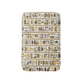 Tapis De Bain Hiéroglyphes égyptiens : Jaune-Noir Sans Seamless. (Devant (Vertical))