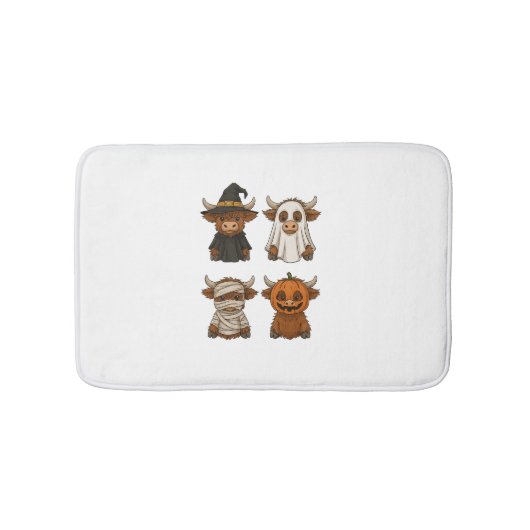 Tapis De Bain Highland Cow Halloween Funny automne Éffrayant (Devant)