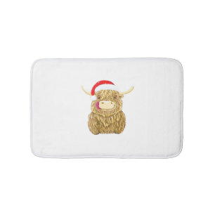 Tapis De Bain Highland Cow Joyeux T-shirt Neige de Noël Essentia