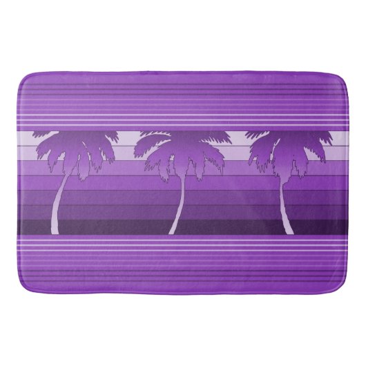 Tapis De Bain Hilo Palmiers Hawaïens Rayés (Devant)