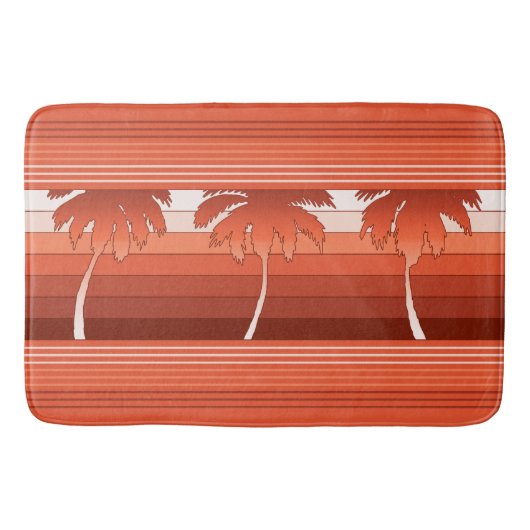 Tapis De Bain Hilo Palmiers hawaïens rayés (Devant)
