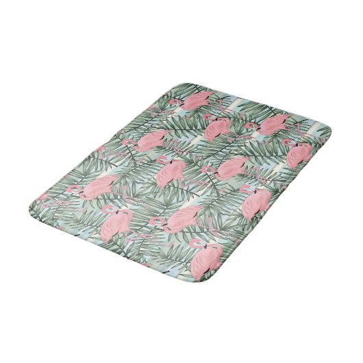 Tapis De Bain Hip Flamants roses roses Palm Leafs Art Motif (Angle)