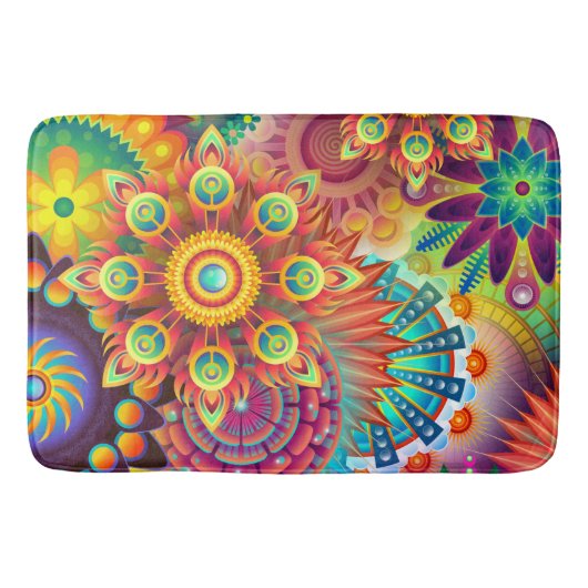 Tapis De Bain Hippie de jardin psychédélique de Bohême (Devant)