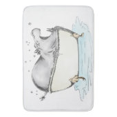 Tapis De Bain Hippo dans Bath Fun Illustration aquarelle (devant Vertical)