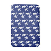 Tapis De Bain Hippocampe et étoile de mer - bleu marine et blanc (Devant (Vertical))