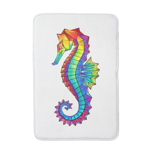 Tapis De Bain Hippocampe polygonal arc-en-ciel (Devant (Vertical))