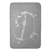Tapis De Bain Hippopotame dans le bain amusant Illustration gris (devant Vertical)