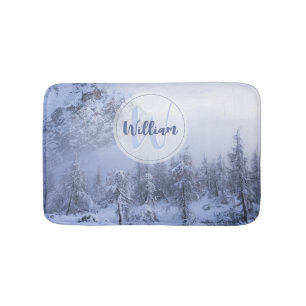 Tapis De Bain Hiver merveilleux brouillard épinette forêt neige