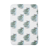 Tapis De Bain Hiver Wonderland Forêt Antlers Pine Trees (Devant (Vertical))