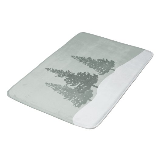 Tapis De Bain Hiver Wonderland Forêt Arbres (Angle)