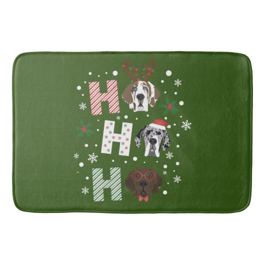 Tapis De Bain Ho Ho Ho Great Dane Joyeux Noël (Devant)